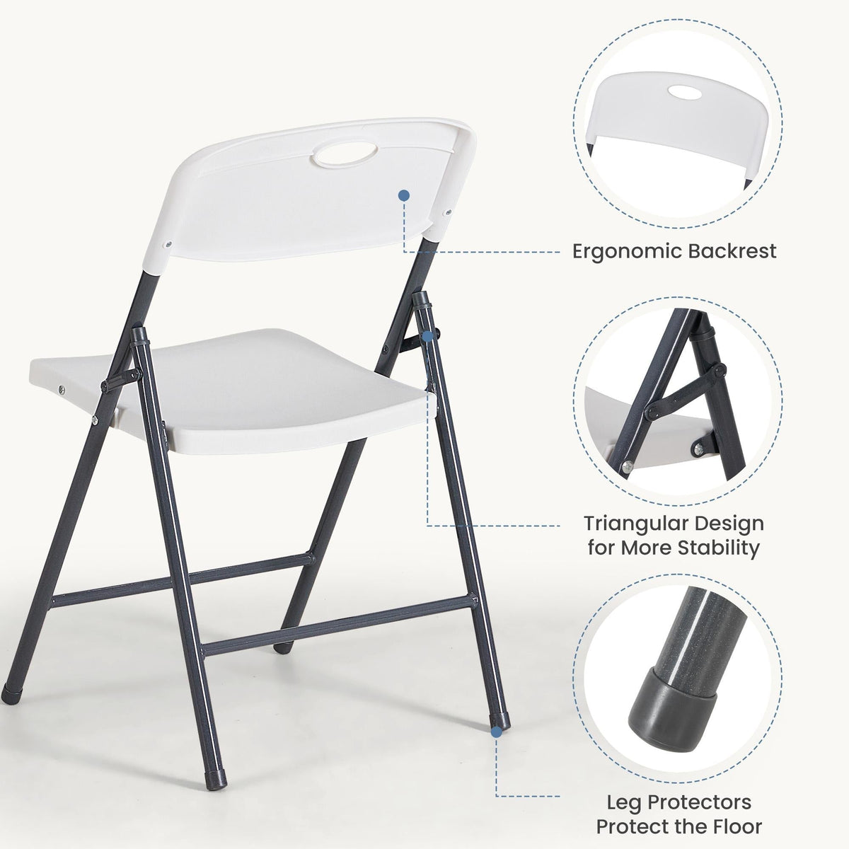 Folding chair with backrest